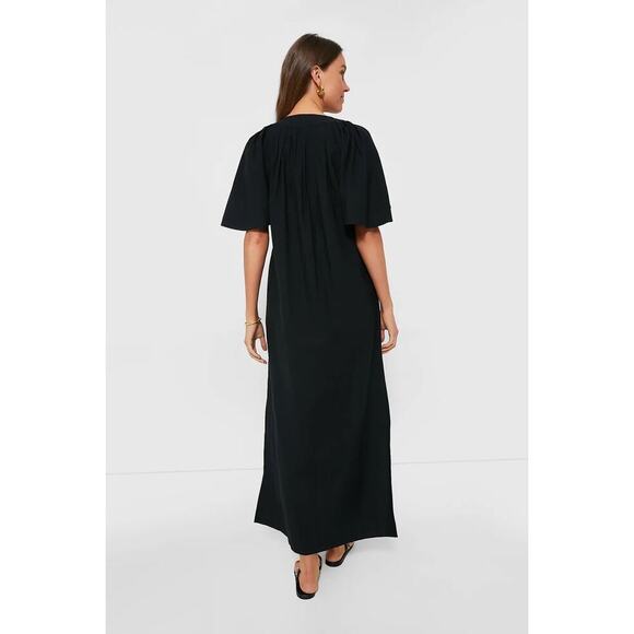 POMANDER PLACE Black Finley Flutter Sleeve Maxi Dress S - NWT - Picture 2 of 5